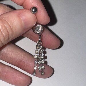 Rhinestone Dangle Belly Ring